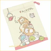 asdfkitty可愛家精品店 asdfkitty*日本製 角落生物變身貓咪 盥洗包 束口袋-可放牙刷跟漱口杯-收納袋 置物袋-正版