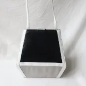 FOAK古著 Bally黑灰白幾何羊皮古董包