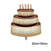 (台灣現貨) G#7 24h 出貨【奶油風 happy birthday 生日快樂 巧克力牛奶糖蛋糕 】啞光鋁膜氣球