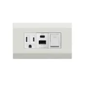 【易智快充】國際牌Panasonic DECO LITE星光面板(AC三孔安全插座+36W USB插座+LED電源開關)