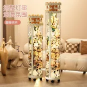 ✨熱銷免運 新品上架✨ 旋轉木馬娃娃收納桶帶燈光輪子可移動透明收納筒兒童公仔透明圓柱 娃娃收納桶 收納展示盒 玩偶收納