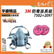 (店+)宇慶ASAHI   7502+2097｜ 3M防毒面具 防催淚彈 半面罩式有機濾塵口罩 可選配9301或1623