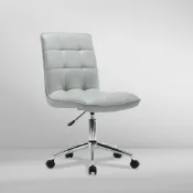 (店+)【E-home】Leona莉歐娜簡約皮面電腦椅 2色可選辦公椅 網美 無扶手