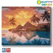 (店+)【Manto】水天一色-台灣製DIY數字油畫|超取專用大小