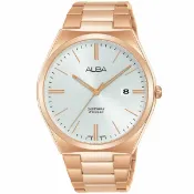 大高雄鐘錶城 ALBA 雅柏 VJ42-X286K(AS9J60X1) 玫瑰金簡約風格時尚腕錶/ 白面 41mm｜樂天領券現折★全館特惠中★指定刷卡回饋10%