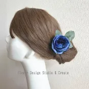 Pinkoi 代購 - 藍色玫瑰髮飾 花徑 6cm 玫瑰 髮飾 藍玫瑰 藍色 舞蹈 藍 佛朗明哥 Flores