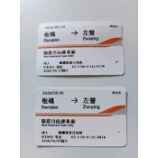 台灣高鐵票根/2926/05/01和2026/05/22板橋至左營/南下票根