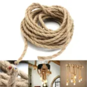 我型我色iStyle嚴選好物 DIY復古麻繩電線 工業風LOFT愛迪生麻花吊燈電源線兩芯編織麻繩絞線（50cm）