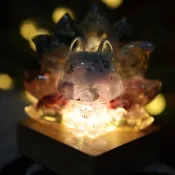 【母親節禮物】漸層藍色九尾狐狸戀愛運小夜燈-開運平靜和諧狐狸