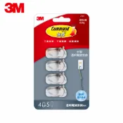 3M 無痕™ 透明電線掛鉤/免鑽掛勾/電線整理器(37301)-透明中型掛勾(4入+5條小型無痕膠條) 墊腳石購物網