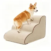 (店+)【IPSKY】寵物海綿樓梯 狗狗沙發樓梯 寵物斜坡樓梯 三階緩坡防滑台階 小型犬貓咪上床輔助梯 可拆洗布套 護關節設計