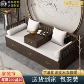 抽屜羅漢床實木新中式推拉多功能沙發禪意羅漢塌小戶型貴妃榻客廳