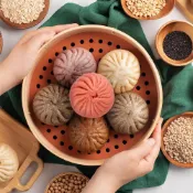(店+)【福穀樂】熱銷包子款優惠8入組(紅豆包 奶酥包 芝麻包 蔬香包 鮮肉包 高麗菜菇菇包 蔥肉包 菜包)
