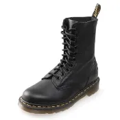 【Dr.Martens】馬汀 1490 VIRGINIA 軟皮10孔綁帶中筒靴 黑 中性款馬丁休閒靴 男女22524001