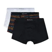 【Paul Smith】PAUL SMITH字母LOGO棉質低腰平角內褲三件裝(男款/黑x彩色點點x白)