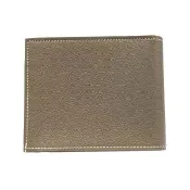 【Hermes 愛馬仕】H084202CA 經典Citizen Twill 系列素色拼色內裡男士錢包/短夾(棕灰色)