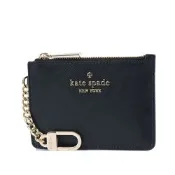 KATE SPADE 十字紋防刮拉鍊鑰匙/證件/零錢包-黑色