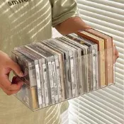 CD盒收納盒大卡片書本明信片拼圖透明亞克力分格抽屜內大容量