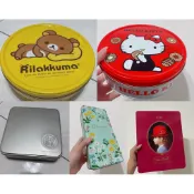 🔸二手🔸各式餅乾鐵盒 收納盒 紅帽子/Lespoir/拉拉熊/HELLO KITTY