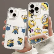 可愛神偷奶爸小黃人防摔手機殼適用蘋果18/17透明iPhone16 15 14 13 12 11 情侶款全包邊保護殼軟殼