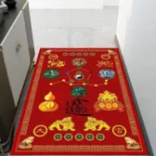  開發票 豎版金蟬好運風水地墊入戶門墊大門口招財進寶貔貅聚寶盆防滑腳墊 玄關地墊 地毯 刮泥地墊 房間地墊 地墊