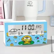 【甄選好物🏆】大眼蛙電子鬧鐘 大眼蛙Keroppi鬧鐘床頭鬧鐘 宿舍起床神器 透明夜光學生床頭時鐘 宿舍多功能鬧鐘