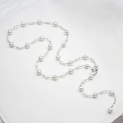 海斯珠寶 3-12mm 天然極光淡水珍珠 18K金項鍊 正圓強光珍珠 蝴蝶造型 滿天星設計 高級珠寶