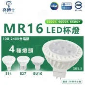 (店+)【亮博士】亮博士 LED MR16 5W  杯燈 全電壓 白光 黃光 4000k 注意/免安定器 燈后