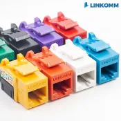 【LINKOMM】窄版資訊插座 Keystone Jack RJ45 CAT5e CAT6 CAT6A 8P8C 無遮蔽