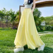 Aurora女裝 熱賣款【臺灣免運】花苞裙褲女夏季新款高腰顯瘦寬鬆九分休閒闊腿褲慵懶感蓬蓬燈籠褲