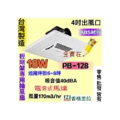 (店+)香格里拉 換氣扇 PB128 台灣製 PB128DC抽風扇 抽風 PB-128 輕鋼架抽風機 抽風機 輕鋼架無聲換氣扇