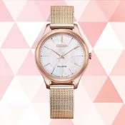 CITIZEN星辰 廣告款 LADY S系列 光動能 珍珠貝幻彩腕錶 錶 手錶 送禮 32mm / EM0508-80Y
