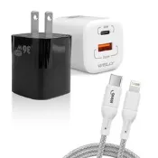【PChome 24h購物】【超速組合】WELLY 36W氮化鎵GaN 雙孔充電器+PD20W Type-C to Lightning 傳輸充電線(2M)
