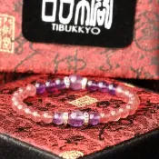 原礦天然草莓晶石手珠 6mm 客製化串珠設計 手鍊 視頻 玉石 礦石