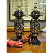 台灣檢驗合格標章士林*新合成佛具* 8寸,1尺2,1尺3寸半神謝燈(古銅) 銅製 供燈神明燈公媽燈佛燈柑仔燈心經燈神桌