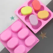 現貨隔日達⚡【樂】004- 6連小橢圓手工皂模具  手工皂模 巧克力模具  矽膠模 矽膠模具 果凍模 蛋糕模