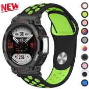 透氣矽膠錶帶兼容 Huami Amazfit T-Rex 3/2 智能手錶錶帶運動手鍊帶適用於 Amazfit T Re