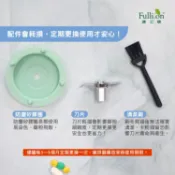 【金屬刀片專用】不適用塑膠刀片款式  (防塵矽膠圈+清潔刷+金屬刀片各1)｜電動磨藥器配件包