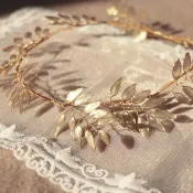 桂冠淺金頭飾 - 花冠 葉冠