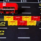 (店+)『路障 紅色路墩』 交通路障 道路場景 停車場配件 認知玩具 交通號誌 微型攝影 水泥墩 三角錐