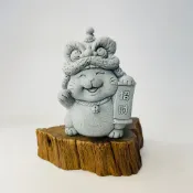 花盆王 知雨若泥 可愛吉祥寵物貓紙鎮 茶寵 礦寵 舞龍舞獅招財貓 玄關擺件 水族造景 新年禮物生日禮物顧客業務新車交車禮