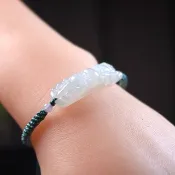 冰種翡翠雙龍搶珠編織手鍊 | 天然緬甸玉翡翠A貨 | 送禮