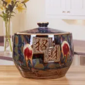 💸下殺價 買到賺到景德鎮陶瓷米缸帶蓋麪缸家用招財進寶米缸大號水缸防蟲防潮大油缸h