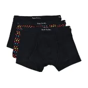 【Paul Smith】PAUL SMITH字母LOGO點點棉質混紡低腰平角內褲三件裝(男款/黑x/彩色點點)