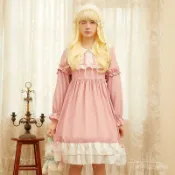 【VV】 原創Lolita洛麗塔裙子春夏軟妹子蘿莉大裙擺學生可愛OP長袖連衣裙