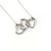【日本直送 二手美品】蒂芙尼 TIFFANY&Co. 項鍊 三環愛心 銀 925 飾品 拋光處理 женская