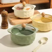 💥可開發票#北歐陶瓷泡麵碗帶蓋學生宿捨方便麵碗ins風雙耳大號湯碗螺螄粉碗