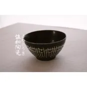(店+)+佐和陶瓷餐具批發+【黑釉白麥飯碗-日本製】飯碗 湯碗 碗缽 食器  輕量瓷碗 井