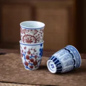 青花 釉裏紅 聞香杯 陶瓷 茶杯 功夫茶具 品茗杯 小號 茶盞 喝茶 杯子 茶藝專用