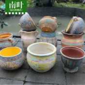 協貿國際日用品生活6館 粗陶工藝 復古多肉花盆 純手繪花盆 歐式復古多肉老樁花盆